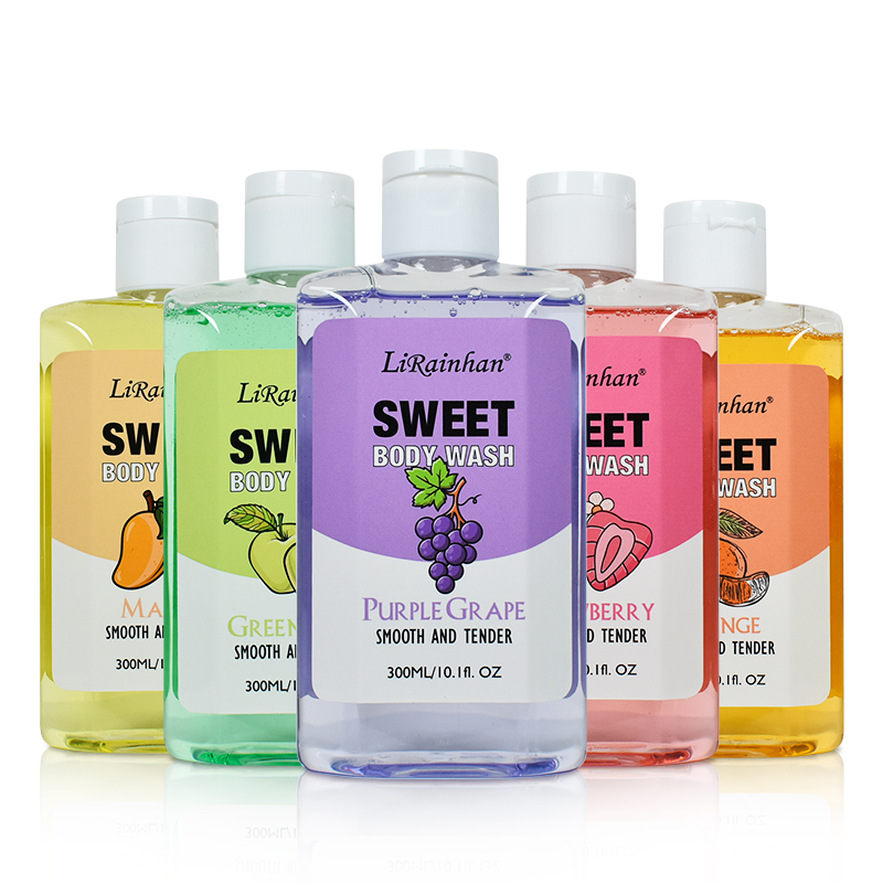 Private Label Whitening Natural Organic Fruit Flavor Body Bath Shower Gel Exfoliating Perfumed Body Wash