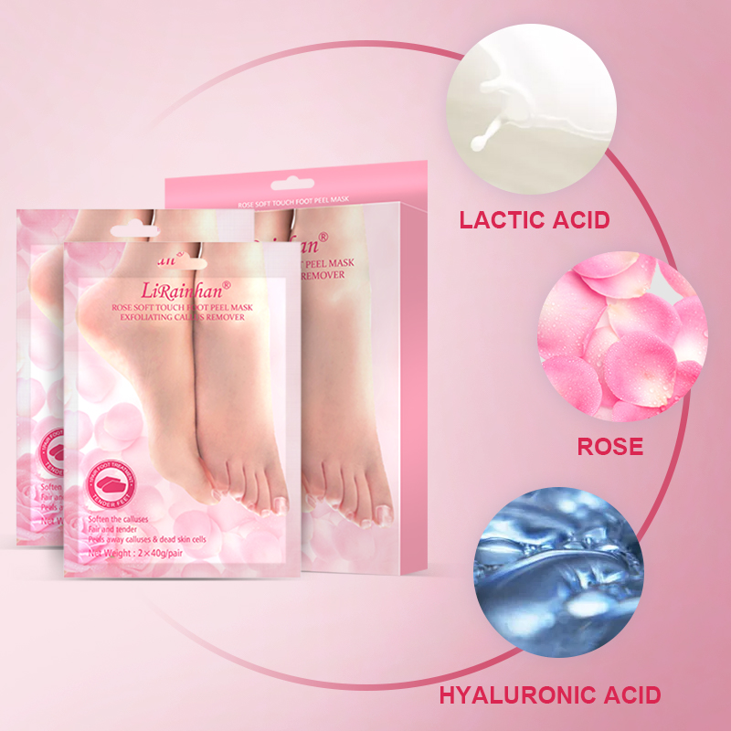 Rose Exfoliating Foot Mask -Removes Dry Dead Skin for Baby Soft Feet By LIRAINHAN