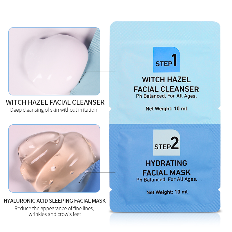  LIRAINHAN Hydrating Moisturizing Witch Hazel Facial Cleanser+Hyaluronic Acid Sleeping Facial Mask