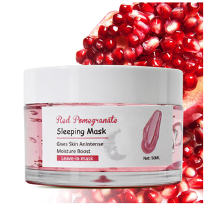 Custom Hydrating Plump, Smooth, & Brighten Skin Red Pomegranate Overnight Sleeping Mask 