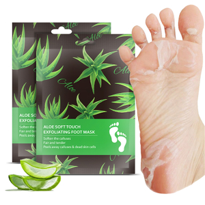 Factory Custom Aloe Vera Deep Exfoliating Feet Peeling Mask Socks For Dry Cracked Feet Repair Dead Skin Remover